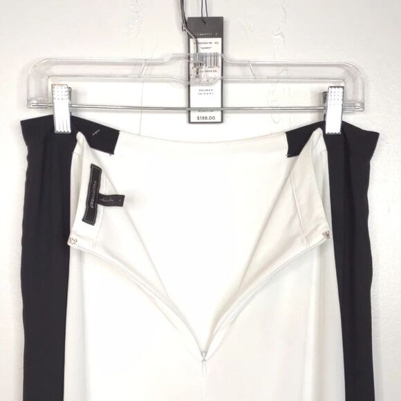 BCBG MAXAZRIA Flowy Chiffon Midi Skirt Sammy Ivory and Black size Small - Picture 14 of 16